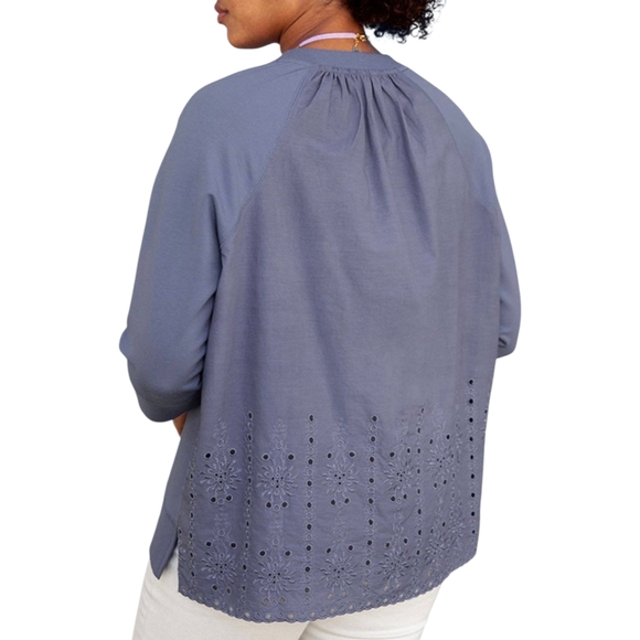 Matilda Jane Slate Blue Eyelet In The Moment Sweater S - Picture 1 of 5